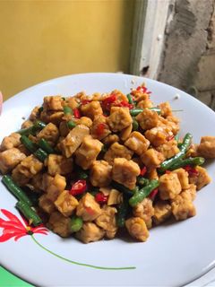 Foto resep Tumis tempe & kacang panjang
