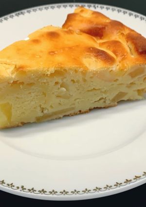 Une photo de Gâteau moelleux au fromage blanc & pommes