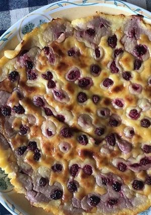 Une photo de Flan aux framboises du jardin