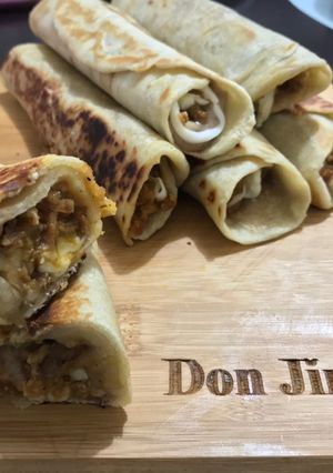 Una foto de Burritos de chicharrón prensado “al albañil”