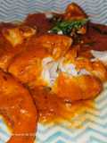 Bacalao Skrey en salsa de tomate 🍅 aromatizada de langostinos