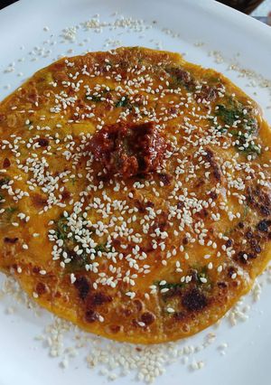 A picture of Wheat flour liquid paratha.
