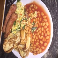 A picture of Fried bread English breakfast.