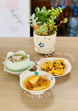 Hình của món Chả đậu hũ trứng nướng.