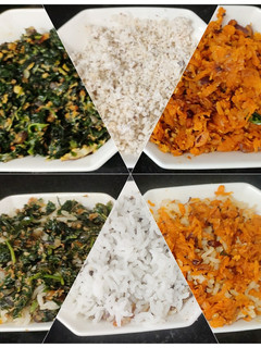 கீரை, தேங்காய், கேரட் பொரியல் சாதம் (Spinach, Coconut,Carrot fry rice recipe in tamil) செய்முறை முக்கிய புகைப்படம்