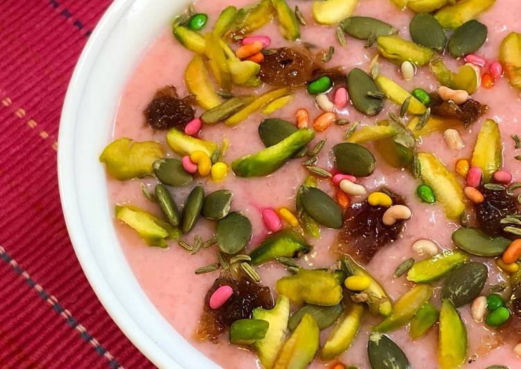 Rooh Afza Gulkhand Firni with Leftover Rice – Summer Special Dessert