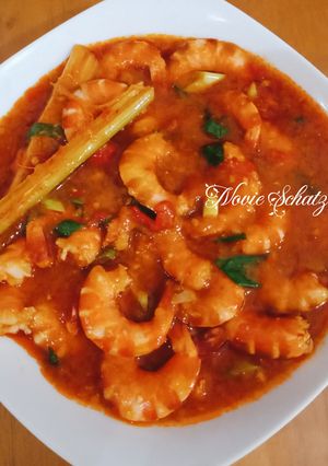 Foto resep Singapore chili prawn.