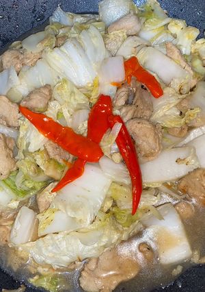 รูปของ ผัดผักกาดขาวหมู ใส่พริก