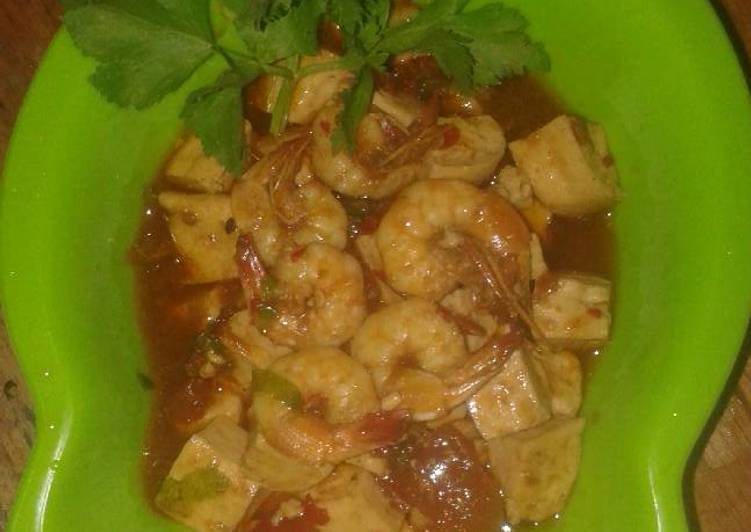 Udang tahu saus tiram