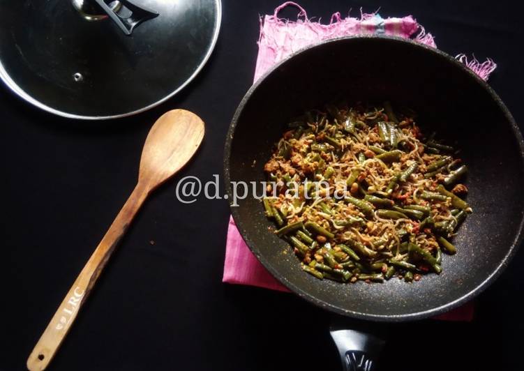 Tumis Kacang Panjang Oncom