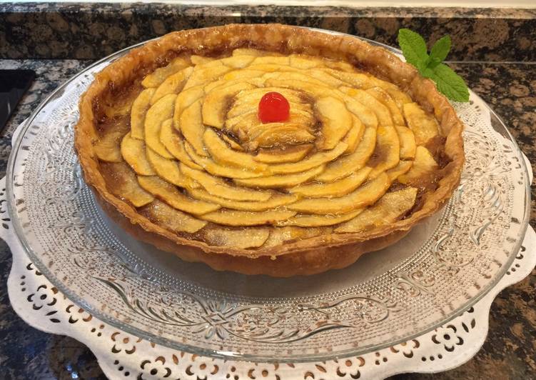 Tarta de manzana con dulce de leche, sin gluten