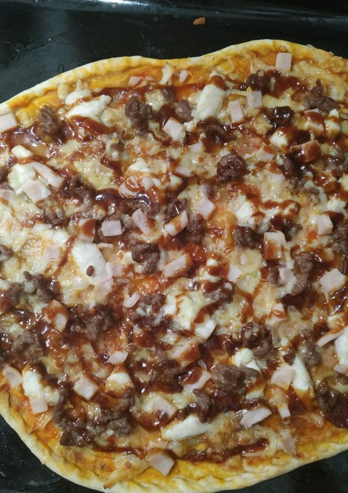 Una foto de Pizza barbacoa