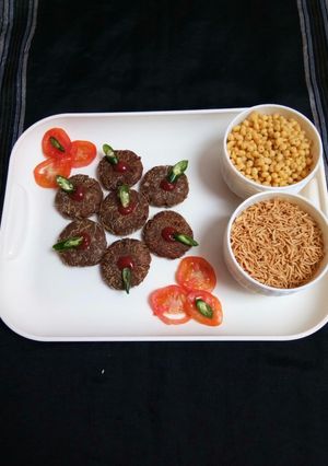 A picture of Chestnut Flour Soyabean Potato Fried Tikki.