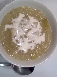 A picture of 'V' Scottish Leek and potato (tattie) soup.