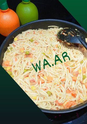 A picture of Spicy cheesy veg Spaghetti.