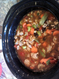A picture of Turkey and Chicken Sausage Minestrone Soup.