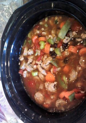 A picture of Turkey and Chicken Sausage Minestrone Soup.