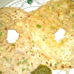 Paneer paratha A picture of Paneer paratha.