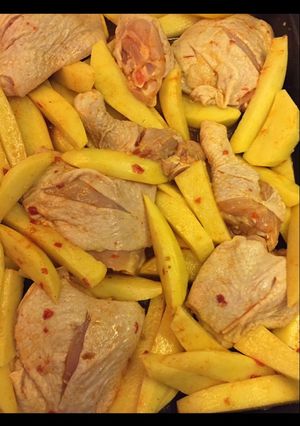 صورة لوصفة صينية دجاج وبطاطا