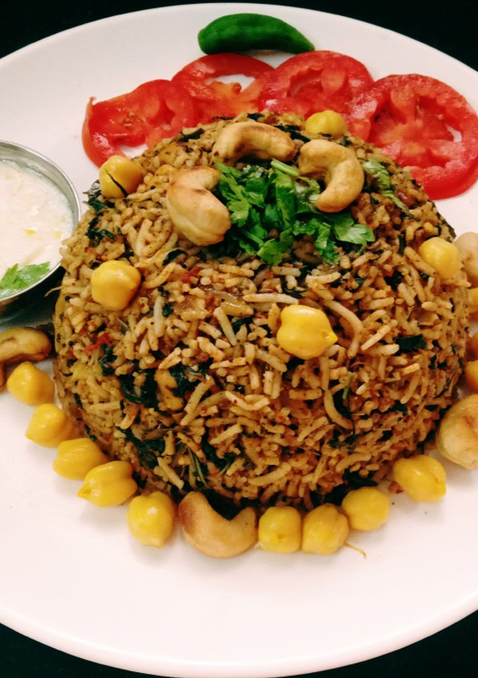 கீரை சன்னா கீ ரைஸ் செய்முறை முக்கிய புகைப்படம்