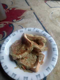 A picture of Bread with omelette.