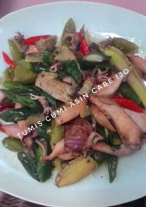 Foto resep Tumis cumi asin cabe ijo