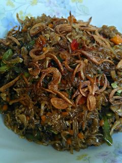 Foto resep Oseng Soun Teri Pete Pedas