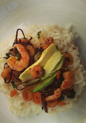 Una foto de Camarones al ají
