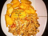 Sweet potatoes with egg sauce