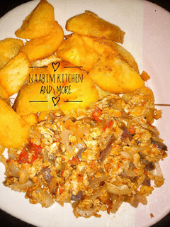 Sweet potatoes with egg sauce ainihin hoton girkin