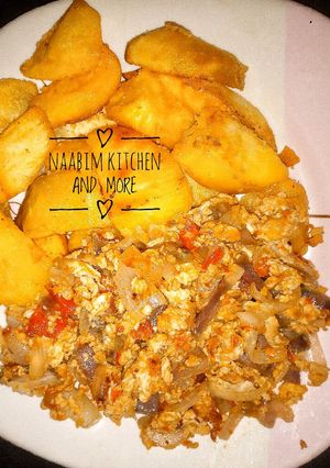 Sweet potatoes with egg sauce ainihin hoton girkin