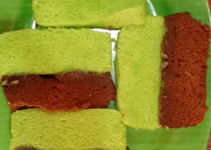 Brownies kukus coklat pandan