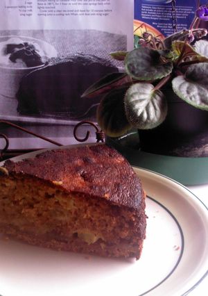 A picture of Rhubarb spice cake.