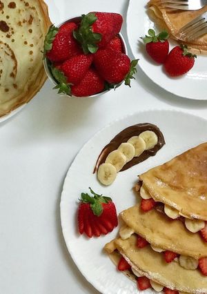 صورة لوصفة الكريب محشو بالشوكولاته 🍓🍌🍫 "على طريقة ام وليد"