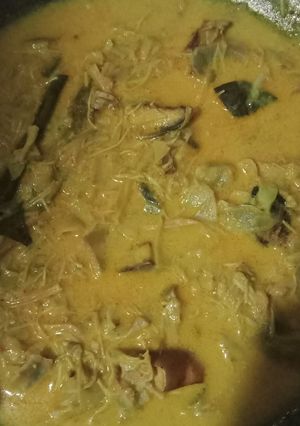 Foto resep Santan jantung pisang ikan asap
