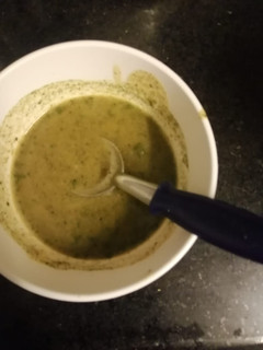 A picture of Pumpkin and Terere (Amaranth) Soup.