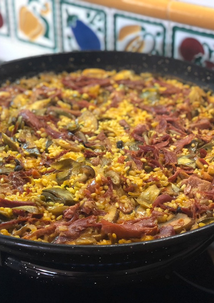 Una foto de Paella de foie y pato