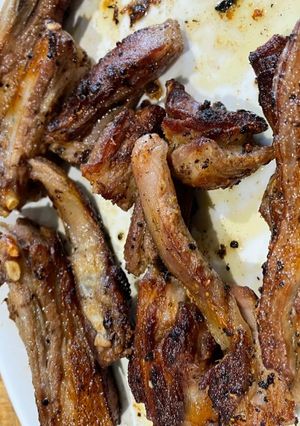 A picture of Pan fry breast of lamb.