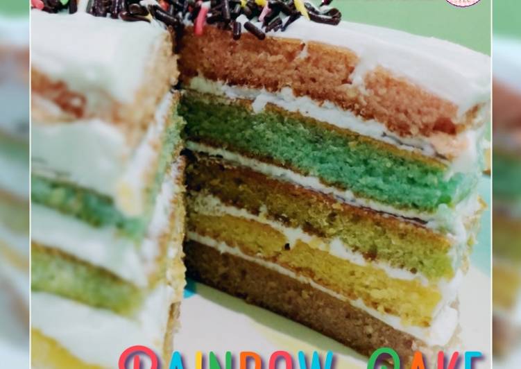 Cara membuat Rainbow Cake Teflon yang enak Untuk Jualan