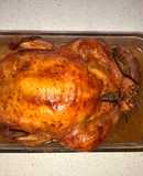 Pollo asado al limón, ajo y mostaza