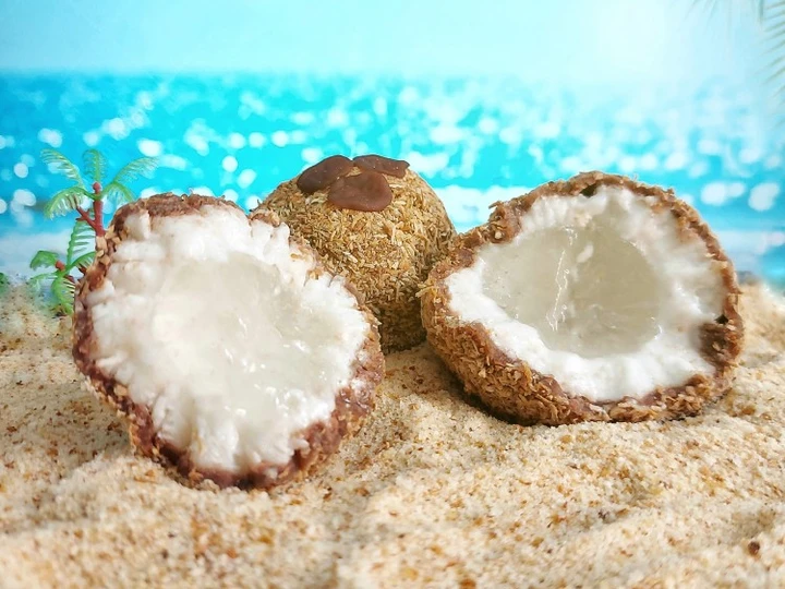 Langkah Gampang Menyiapkan Resep Mochi dalam Miniatur Buah Kelapa yang Sempurna Anti Ribet, Mantap