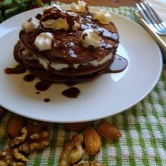 A picture of Eggless Wheatflour Cream Chocolate Pancake.