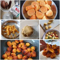 A picture of Dessert :Sweet potatoe Ball.