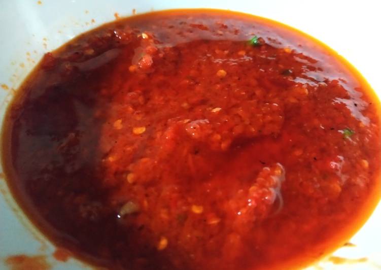 Sambal cabai merah aroma daun jeruk