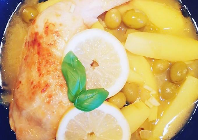 Recette Appétissante Tajine poulet, olive verte