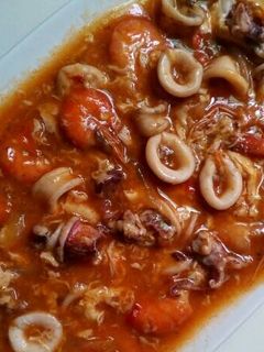 Foto resep Udang Cumi Saus Padang 🍲🐙