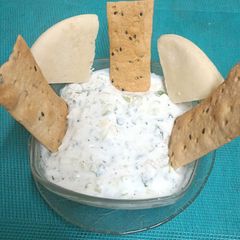 A picture of Khyar Bi Laban (Labanese Cucumber Yoghurt Salad) (No Cook Recipe).