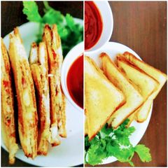 A picture of Salad toast sandwich.