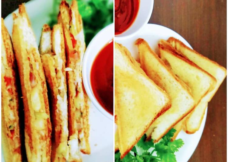 Simple Way to Cook Yummy Salad toast sandwich