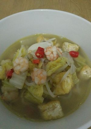Foto resep Sawi Udang Tahu